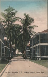 5th Ave, Cristobal C. Z.l, looking towards Limon Bay Postcard