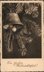 Bell hanging from a Christmas Tree Postcard