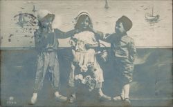 Three Children Postcard