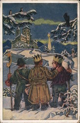 The Three Kings on Their Way to the Star Postcard