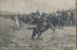 Salon de 1906 - Avant la Charge, Suivez moi/ Vive la France (Morsbronn 1870) par Raymond Desvarreux Postcard