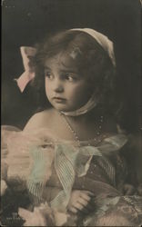 Young Girl, Tinted Photo Postcard