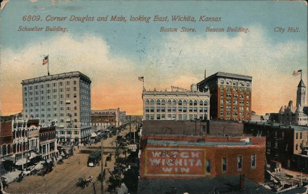 Corner Douglas and Main,Looking East, Schweiter Building, Boston Store