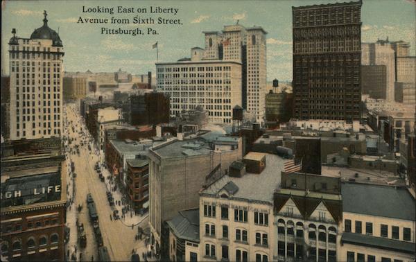 Looking East on Liberty Avenue from Sixth Street Pittsburgh Pennsylvania