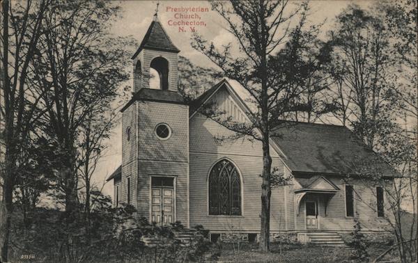 Black & white view of the Presbyterian Church Cochecton New York