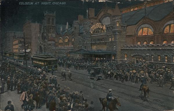 Coliseum at Night Chicago Illinois