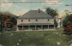 Old Quaker Meeting Hour and Graveyard, Built 1694 Flatbush, NY Postcard Postcard Postcard