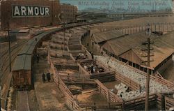 8112. Unloading Docks, Union Stock Yards. South Omaha, Neb. Postcard