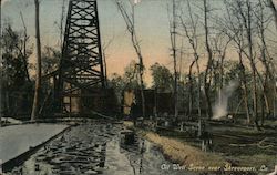 Oil Well Scene near Shreveport Postcard