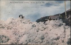 Rear of Hotel Cornell, Ice Jam, April 20, '09. 74 feet above water level Postcard