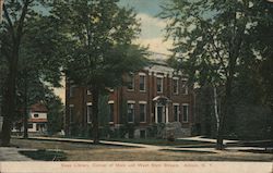 Swan Library, Corner of Main and West State Streets, Albion, N.Y. Postcard