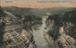 Portage Bridge from Inspiration Point, Letchworth Park. Postcard