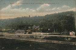 Color view of the Entrance to Riverhurst Park on the W. N. Y. & P Traction Company's rail lines Olean, NY Postcard Postcard Postcard