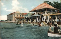Color view of the Bathing Pavilion Postcard