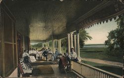 View of Veranda, Lighthouse Point Hotel Postcard