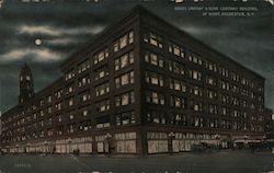 Sibley, Lindsay & Curr Company building at night, Rochester N.Y. Postcard