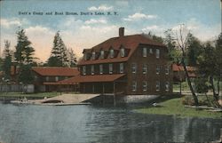 Dart's Camp and Boat House, Dart's Lake Eagle Bay, NY Postcard Postcard 
