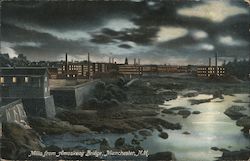 Mills from Amoskeag Bridge Manchester, NH Postcard Postcard Postcard