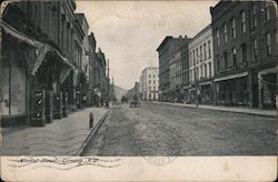 Black and white view of Market Street Postcard