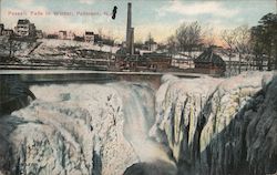 Passaic Falls in Winter, Paterson, N.J. New Jersey Postcard Postcard Postcard