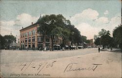 Color view of the corner of White and Main Streets Danbury, CT Postcard Postcard Postcard