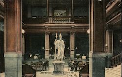 Interior Public Library Postcard