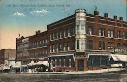 Live Stock National Bank Building Postcard