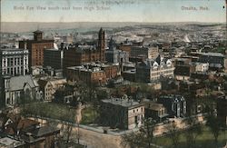 Bird's Eye View south-east from HIgh School Omaha, NE Postcard Postcard Postcard