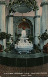 Fountain, Pompeian Room, Brandeis Stores Omaha, NE Postcard Postcard Postcard