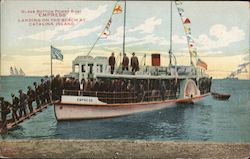 Glass Bottom Power Boat "Empress" landing on the beach at Catalina Island Santa Catalina Island, CA Postcard Postcard Postcard