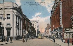 Main Street Looking West Postcard
