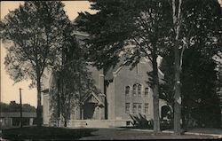 Black and white view of the Congregational Church Jefferson, OH Postcard Postcard Postcard