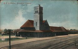 G.T.R. Station Brantford, ON Canada Ontario Postcard Postcard Postcard