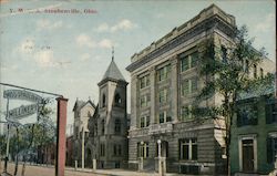 The Y. M. C. A. building and surrounding street view Steubenville, OH Postcard Postcard Postcard