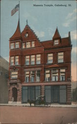 Masonic Temple Galesburg, IL Postcard Postcard Postcard