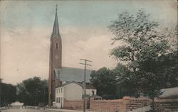 Catholic Church and School Aurora, IN Postcard Postcard Postcard