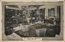 Main Lobby, Hotel Muehlebach, Kansas City, Mo. Postcard