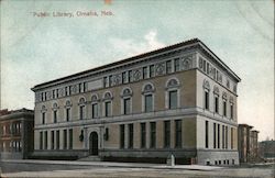 Color view of the Public Library Omaha, NE Postcard Postcard Postcard