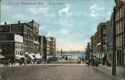 Foot of Woodward Ave Detroit, MI Postcard Postcard Postcard