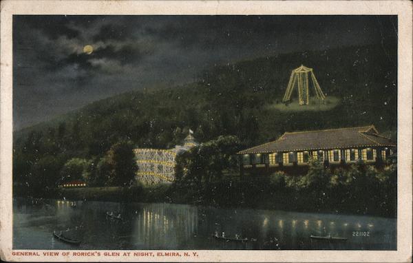 General View of Rorick's Glen at Night Elmira New York