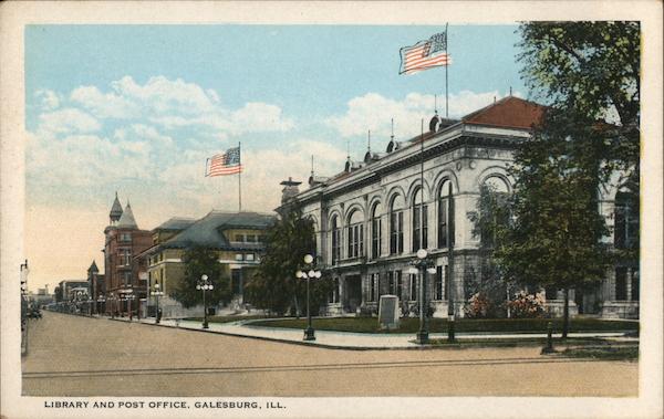 Library and Post Office Galesburg Illinois