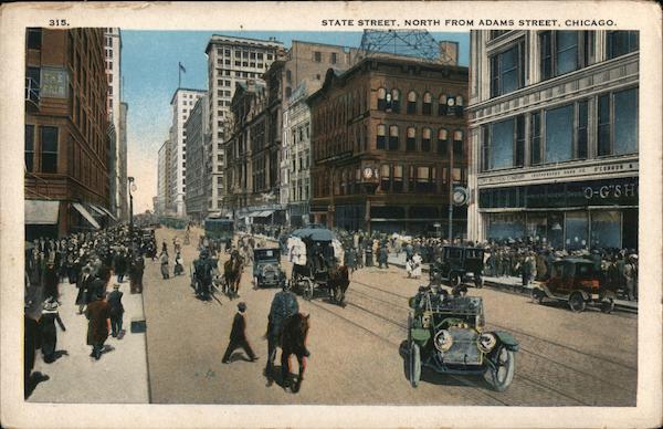 State Street, North From Adams Street Chicago Illinois