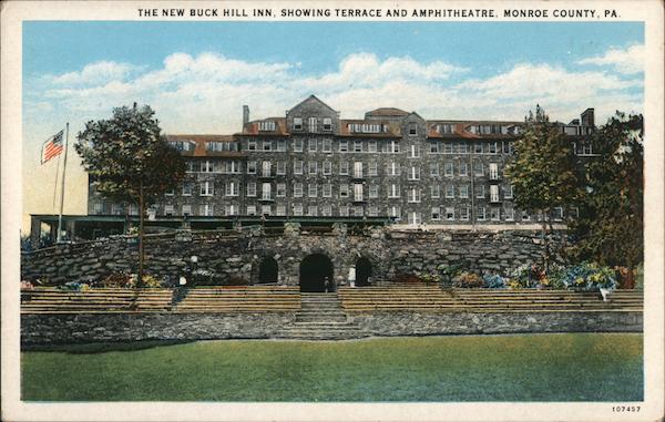 The New Buck Hill Inn Showing Terrace and Amphitheatre Cresco Pennsylvania