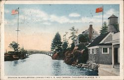 Zavikon Island Bridge Connecting U.S. and Canada Postcard