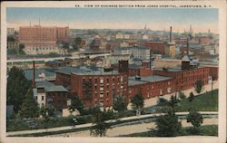 View of Business Section from Jones Hospital Postcard