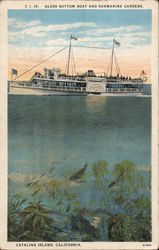 Glass Bottom Boat and Submarine Gardens Postcard