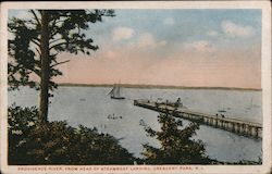 Providence River, from Head of Steamboat Landing Crescent Park, RI Postcard Postcard Postcard