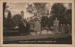 College Gate Gettysburg, PA Postcard Postcard Postcard