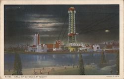 Hall of Science at Night Chicago, IL Postcard Postcard Postcard