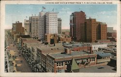 Looking East on Elm Street from T.P. Building Postcard